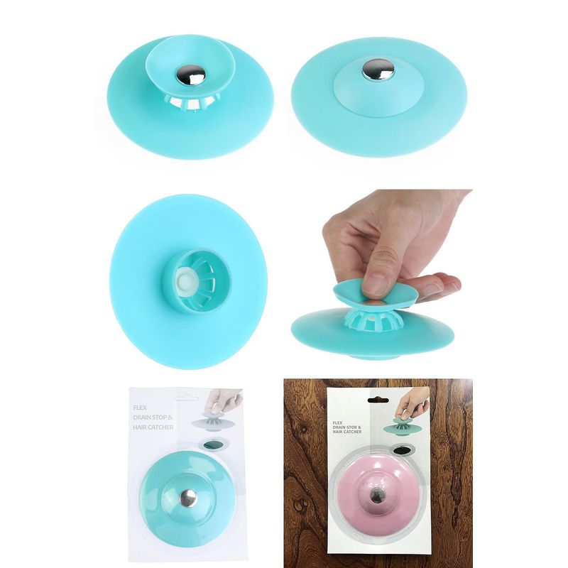 GENERICO - Pack 5 Filtro Tapon De Drenaje Cocina Baño Tapa Silicona Lavaplatos