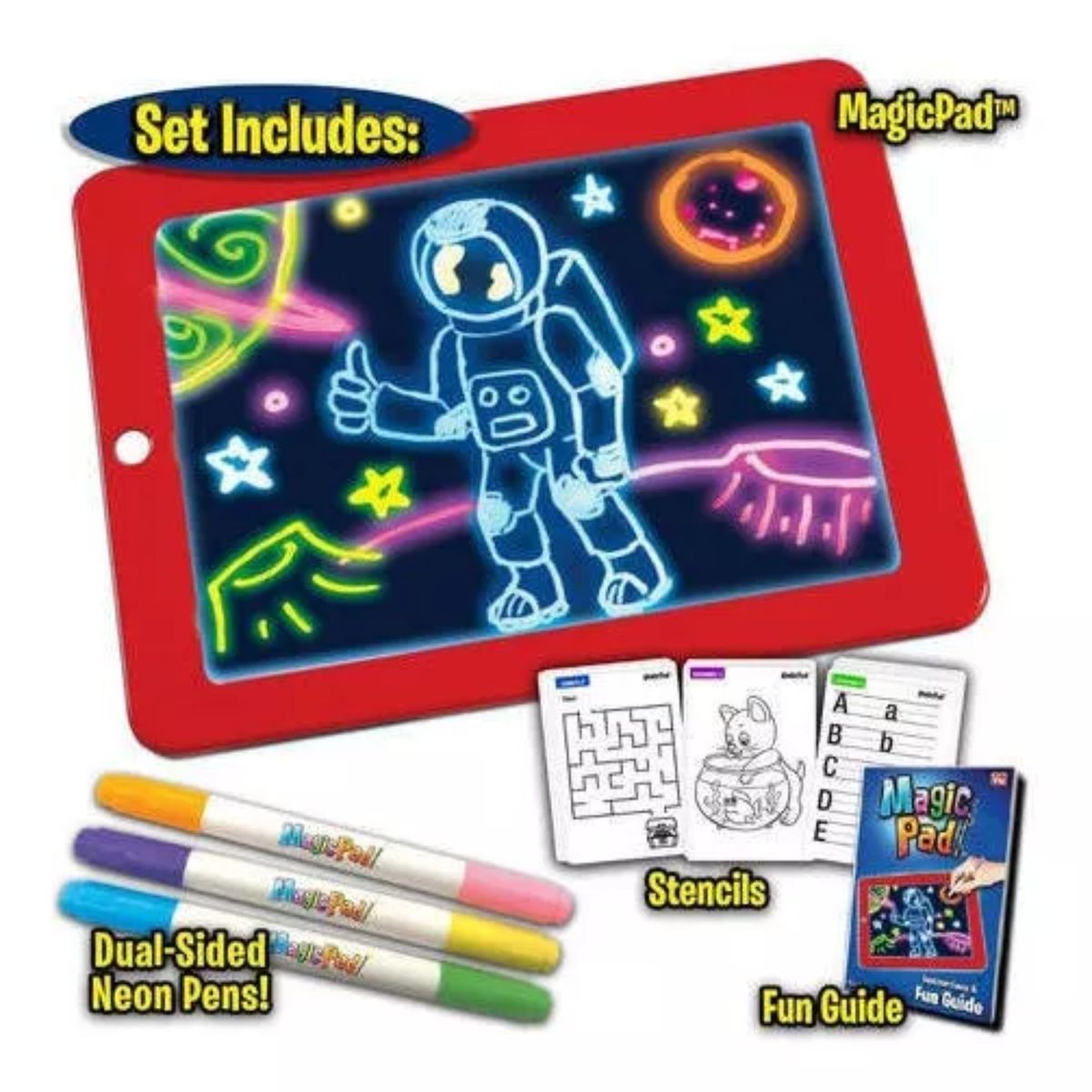OEM - Pizarra De Dibujo Mágico Luz Led Plumones Niños