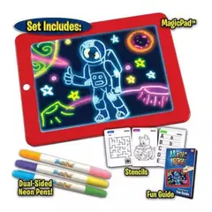 OEM - Pizarra De Dibujo Mágico Luz Led Plumones Niños