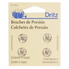GENERICO - Set 4 broches a Presión Dritz® Tamaño #3 plateado