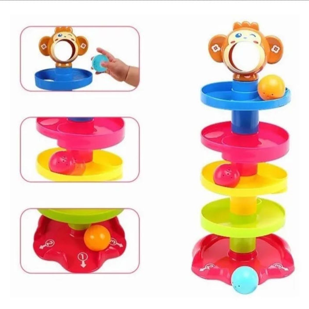 HUANGER - Juego Torre Tobogán Bebés Lanza Pelotas Didáctico