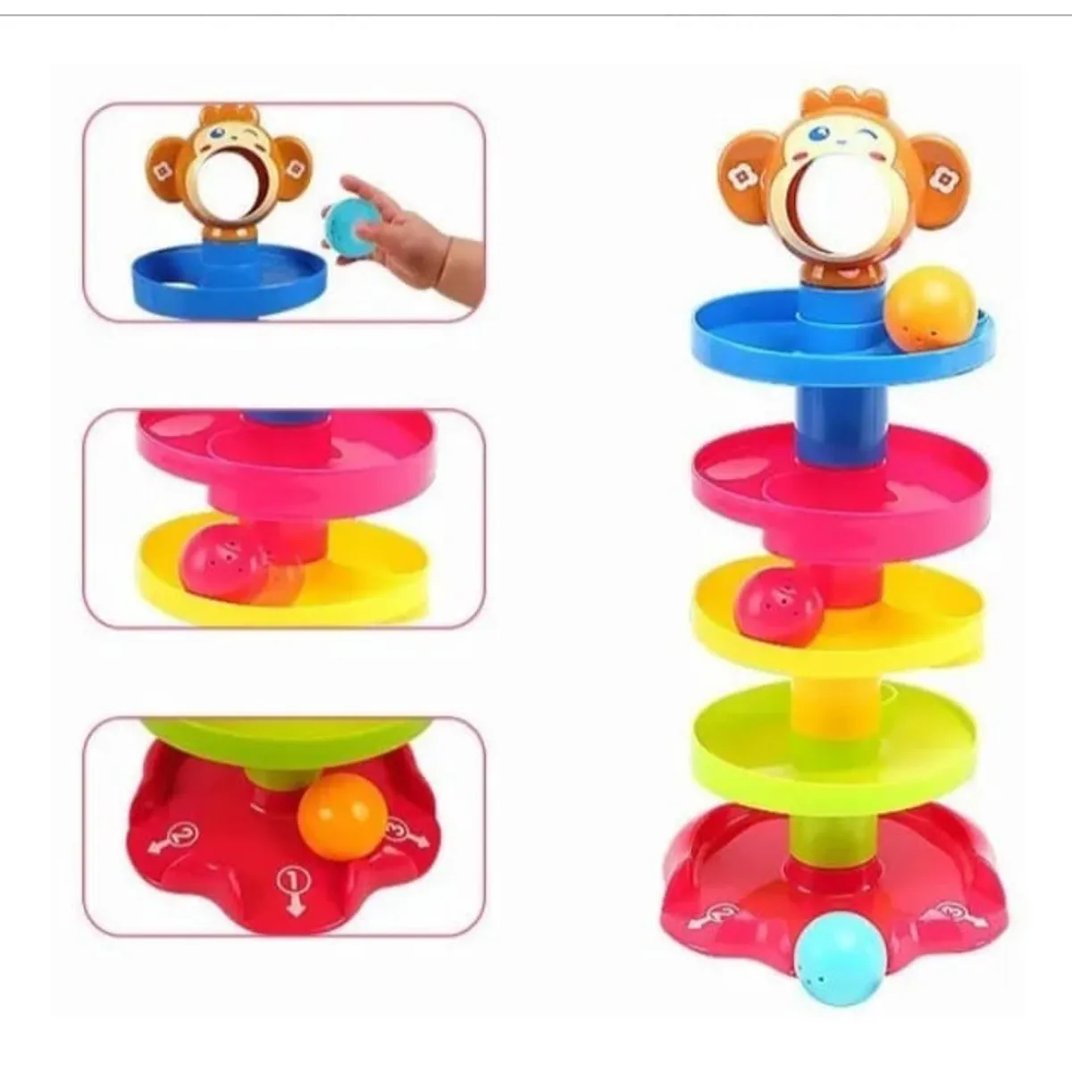 HUANGER - Juego Torre Tobogán Bebés Lanza Pelotas Didáctico