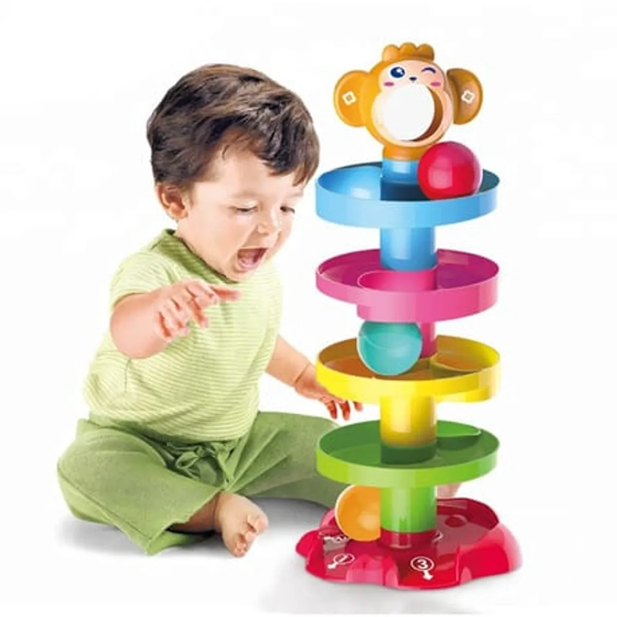 HUANGER - Juego Torre Tobogán Bebés Lanza Pelotas Didáctico