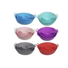 GENERICO - Moldes Silicona Para Air Fry Microondas Freidora -6uni- azul