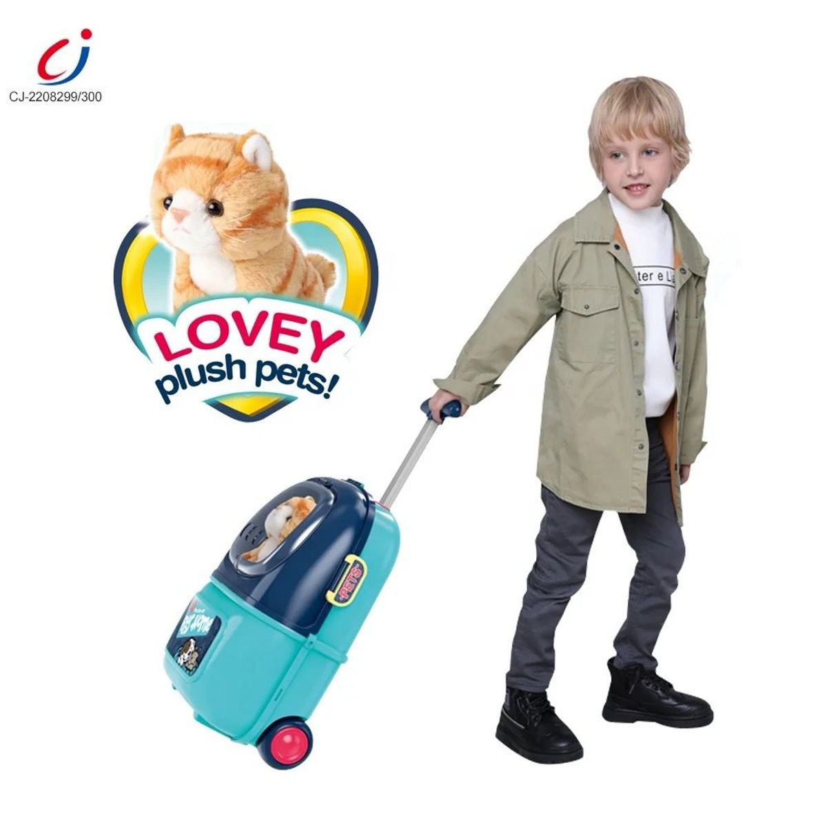 GENERICO - Maleta De Juguetes 2 En 1 Azul Con Perrito De Peluche