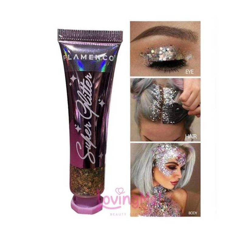 FLAMENCO - Glitter En Gel Para Cuerpo Cabello Y Rostro