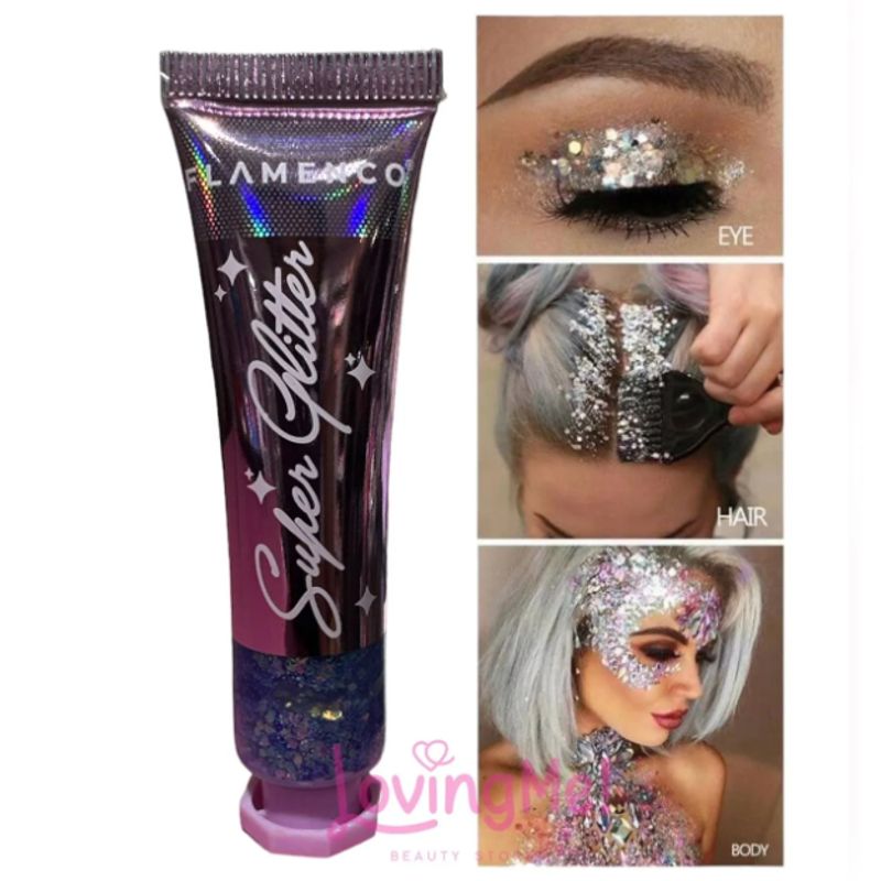 FLAMENCO - Glitter En Gel Para Cuerpo Cabello Y Rostro