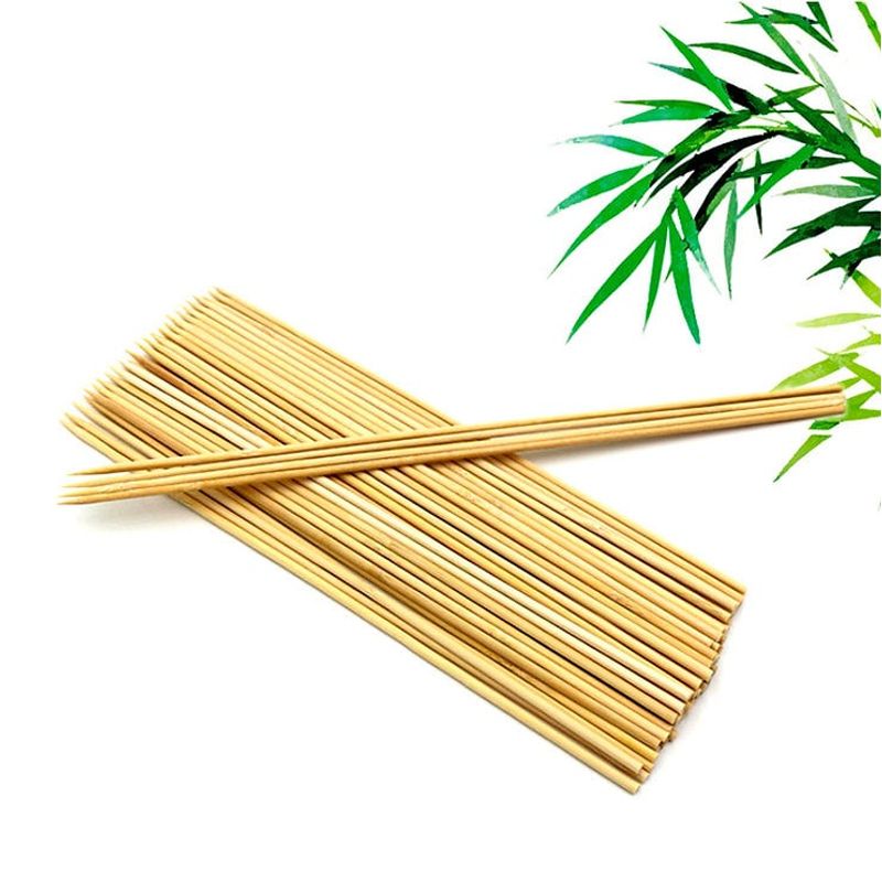 GENERICO - Pack 45 Palo Brochetas Bambu 5 Mm X 50cm Palillos Anticucho
