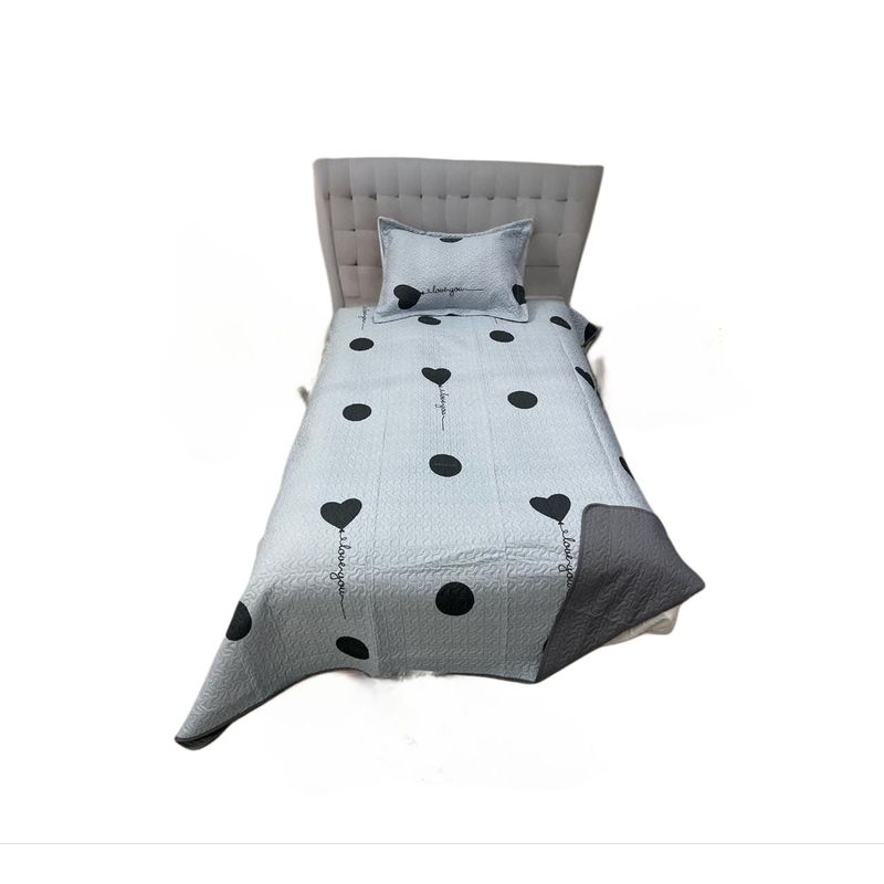 GENERICO - Quilt de Verano 1.5 Plaza. Color Gris DN0019