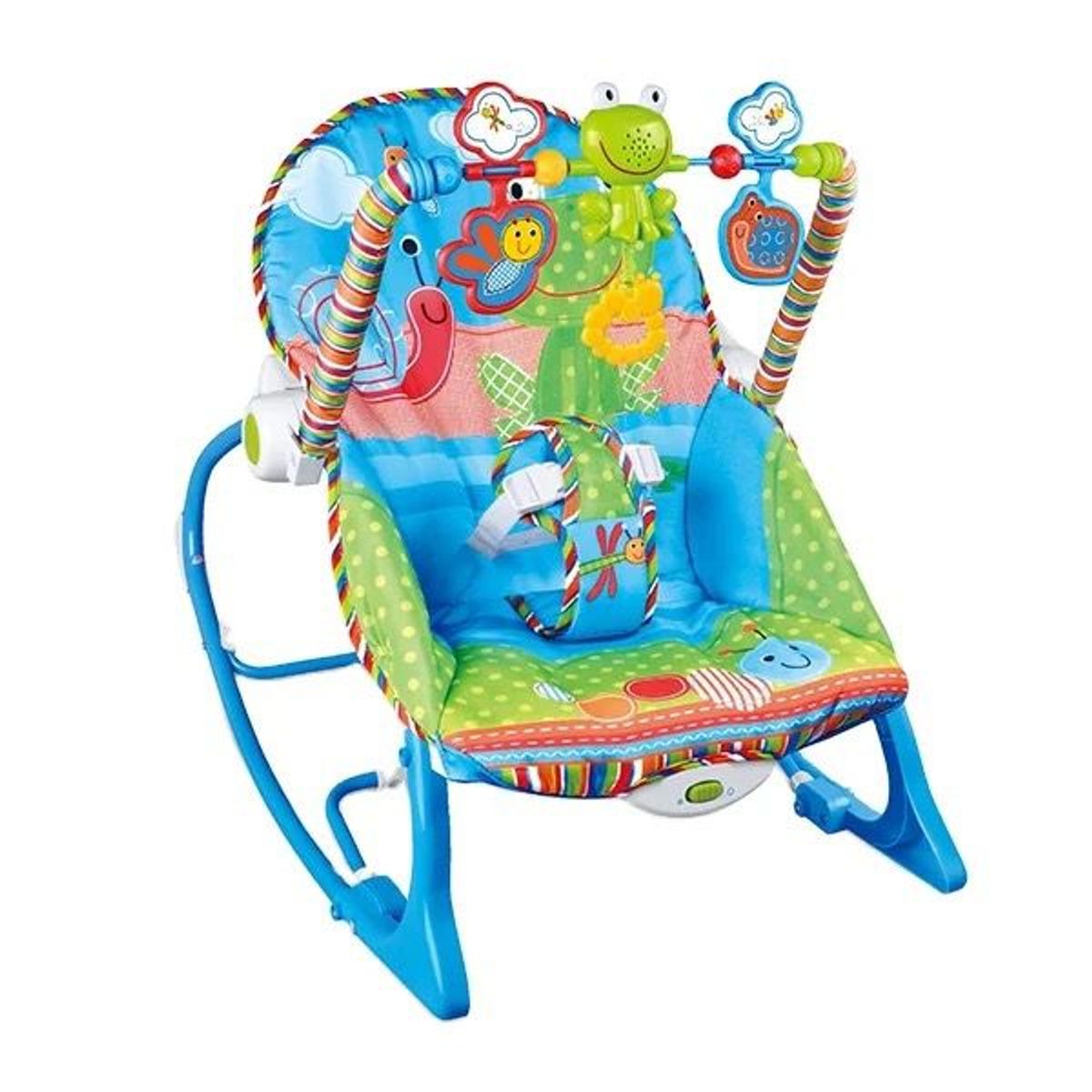 GENERICO - Silla Mecedora Musical Con Vibración Para Bebe Azul