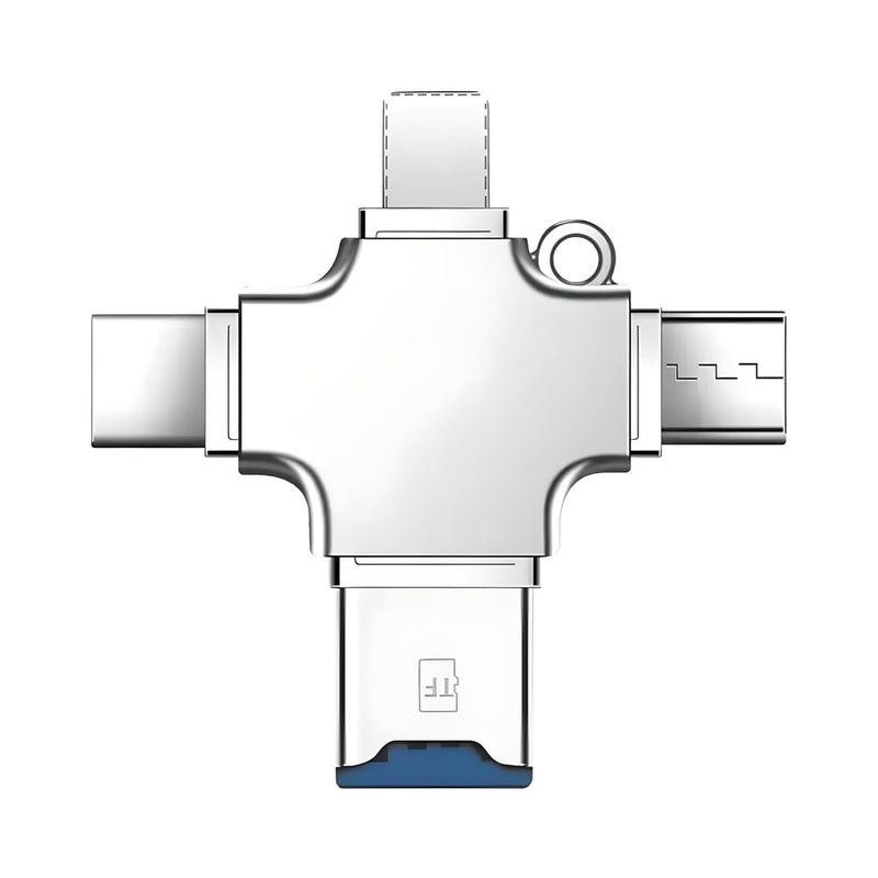 GENERICO - Lector De Tarjeta Microsd 4 En 1 Metalico