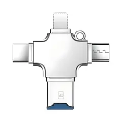GENERICO - Lector De Tarjeta Microsd 4 En 1 Metalico