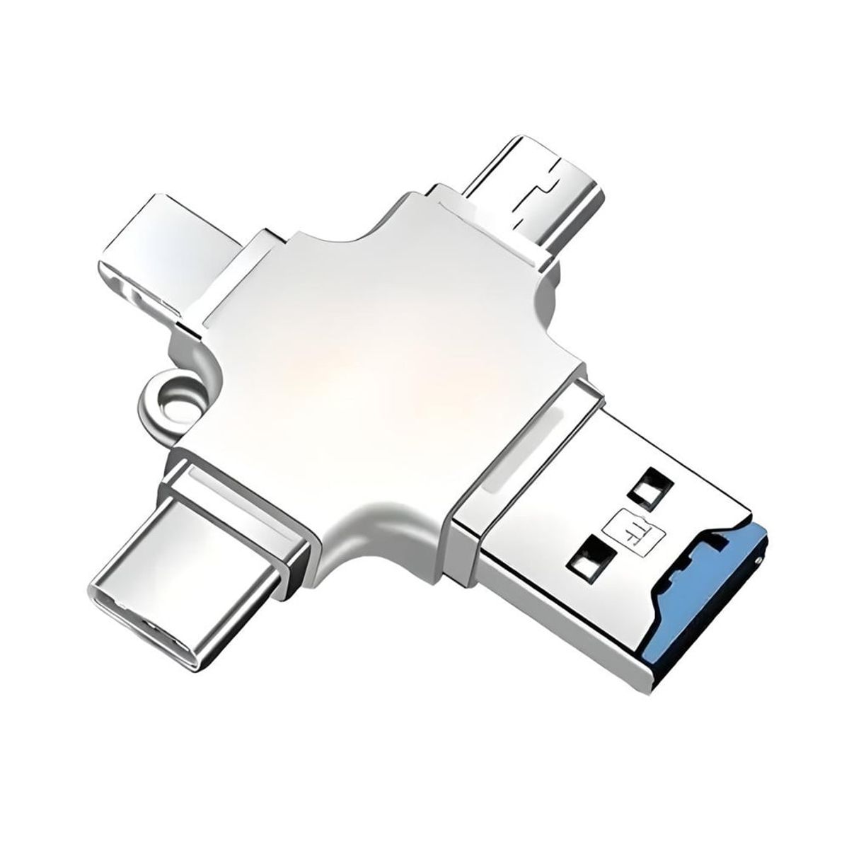 EON - Adaptador 4 En 1 Lector Tarjetas Sd/Tf USB/Micro/C/Lightning