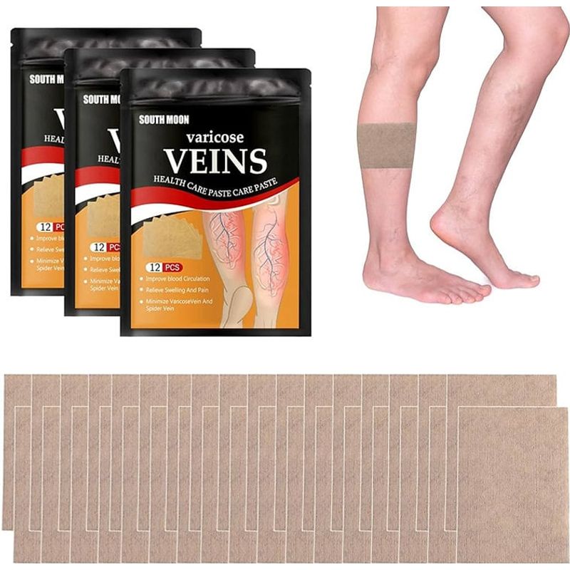 GENERICO - 12 Parches De Pierna Para Tratamiento De Venas Varicosas