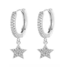GENERICO - Aro Argolla Estrella Microcircones de Plata 925 fina