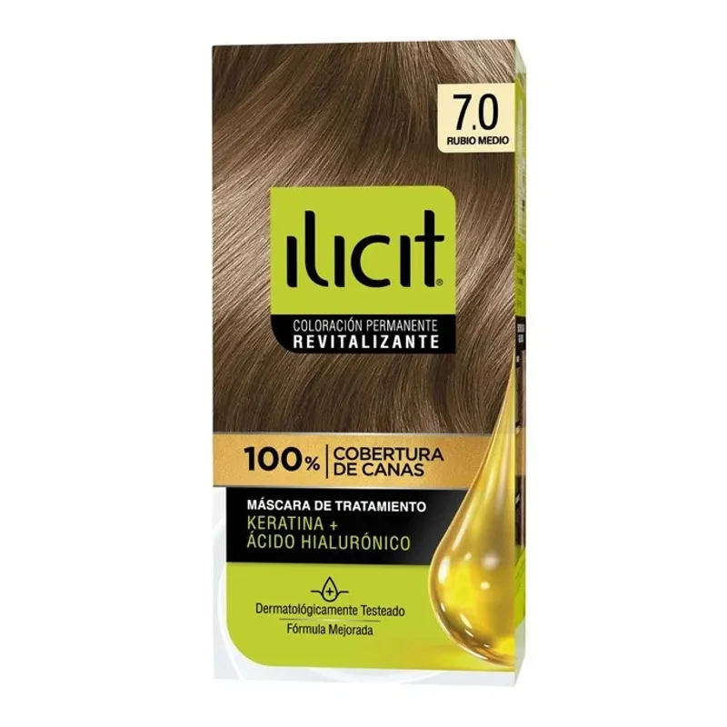 ILICIT - CAJA 12 UNIDADES  TONO 70 RUBIO MEDIO ILICIT COLOR