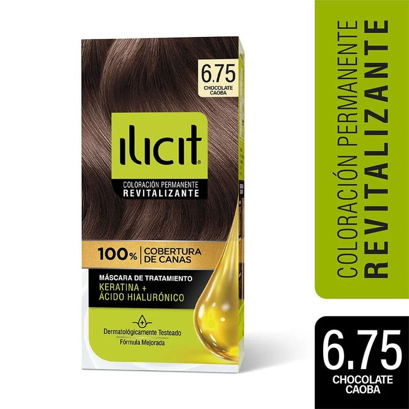 ILICIT - CAJA 12 UNIDADES  TONO 675 CHOCOLATE CAOBA ILICIT COLOR