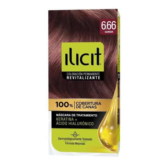ILICIT - CAJA 12 UNIDADES  TONO 666 GUINDA ILICIT COLOR