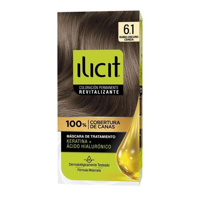 ILICIT - CAJA 12 UNIDADES  TONO 61 RUBIO OSCU CENIZA ILICIT COLOR