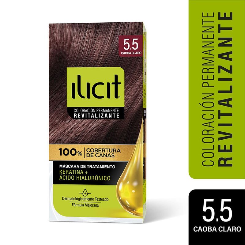 ILICIT - CAJA 12 UNIDADES  TONO 55 CAOBA CLARO ILICIT COLOR