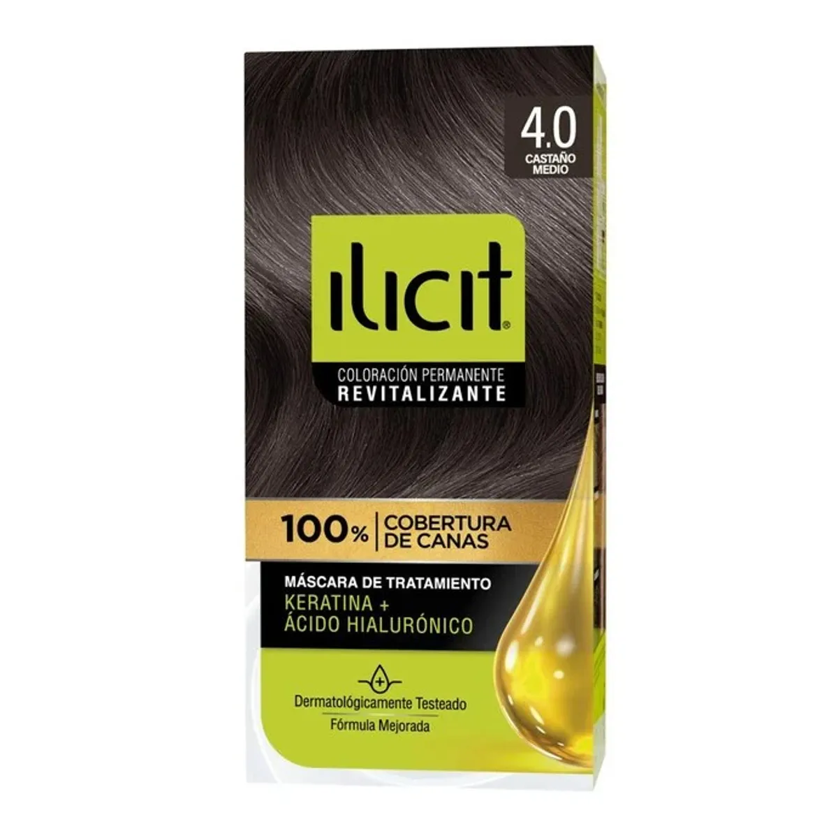 ILICIT - CAJA 12 UNIDADES  TONO 40 CASTAÑO MEDIO ILICIT COLOR