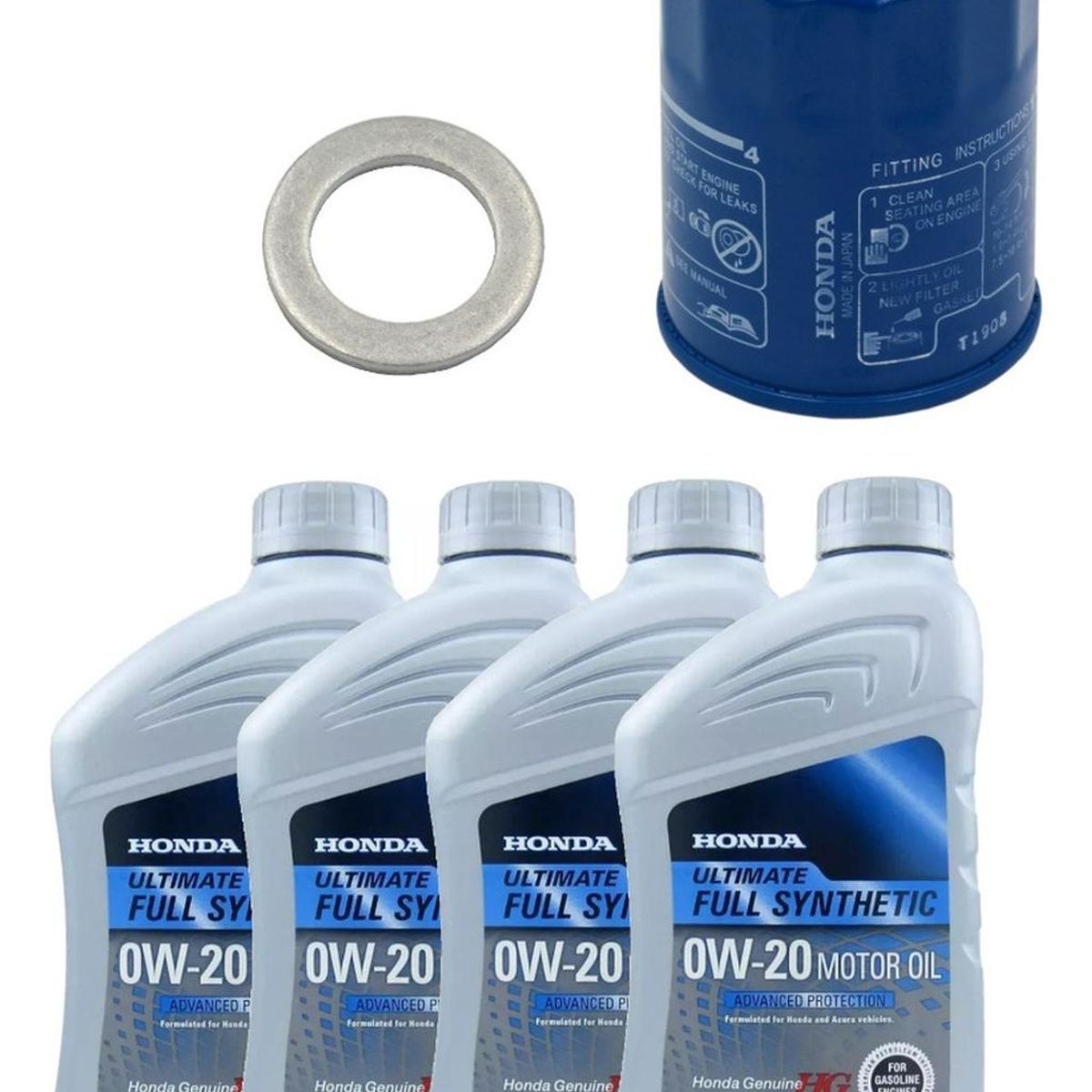 HONDA - Pack Filtro Aceite + Golilla + 4 Aceites 0w20 Honda Ultimate