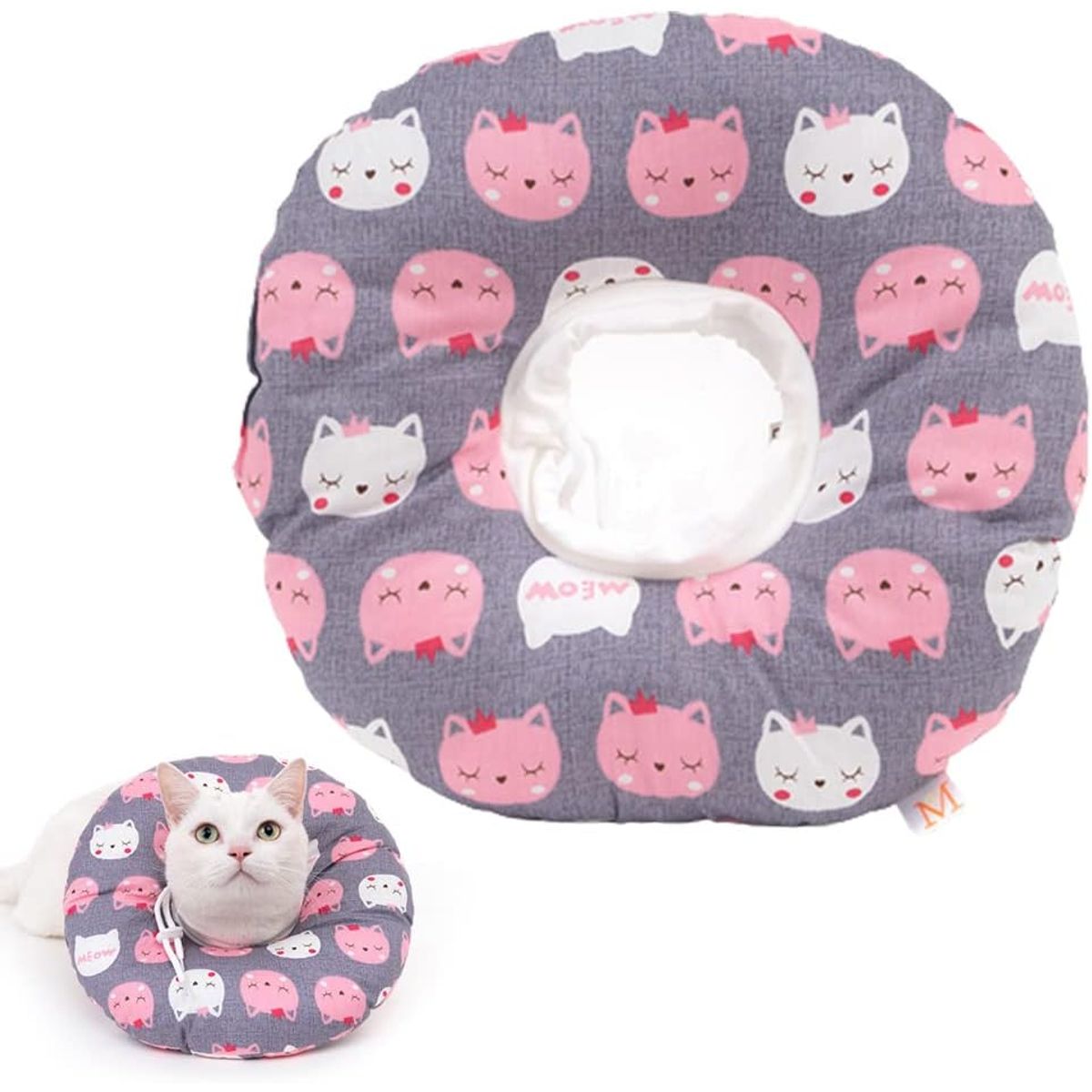 GENERICO - Collar isabelino de tela para mascota Talla S diseño GATO