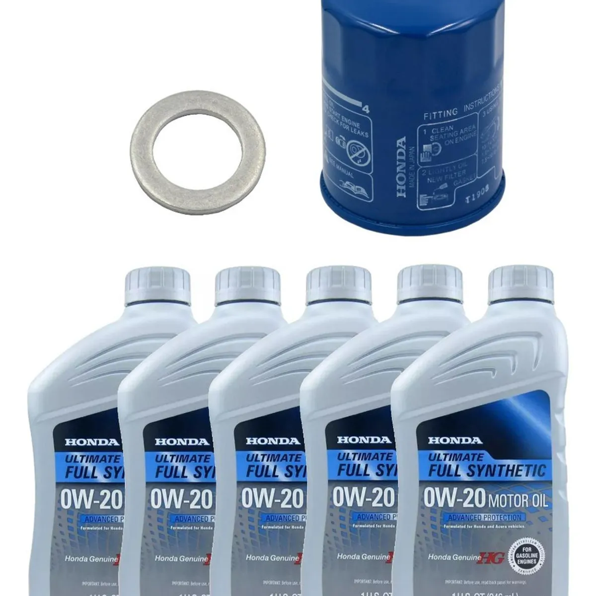 HONDA - Pack Filtro Aceite + Golilla + 5 Aceites 0w20 Honda Ultimate