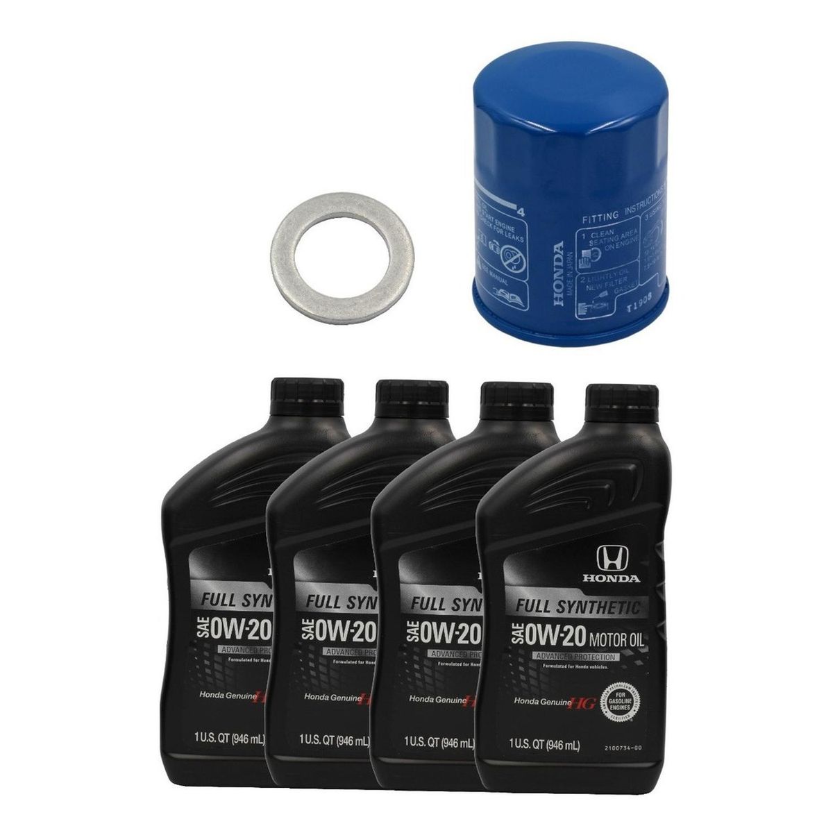HONDA - Pack Filtro Aceite + Golilla + 4 Aceites 0w20 Honda Original