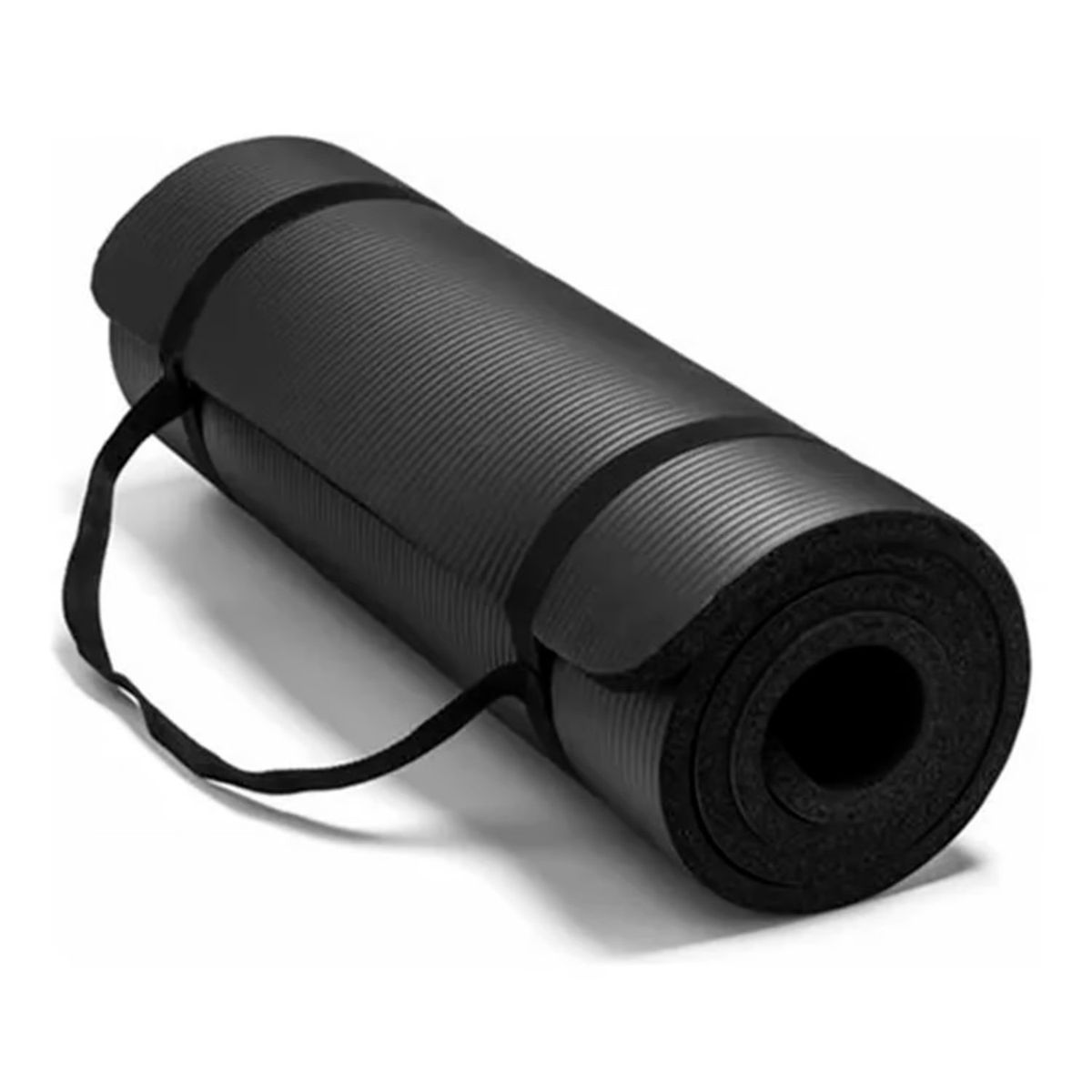 UNIVERSAL - Yoga Mat Pilates Nbr Fitness 10 MM + STRAP - NEGRO