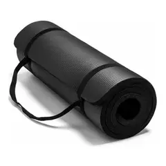 UNIVERSAL - Yoga Mat Pilates Nbr Fitness 10 MM + STRAP - NEGRO
