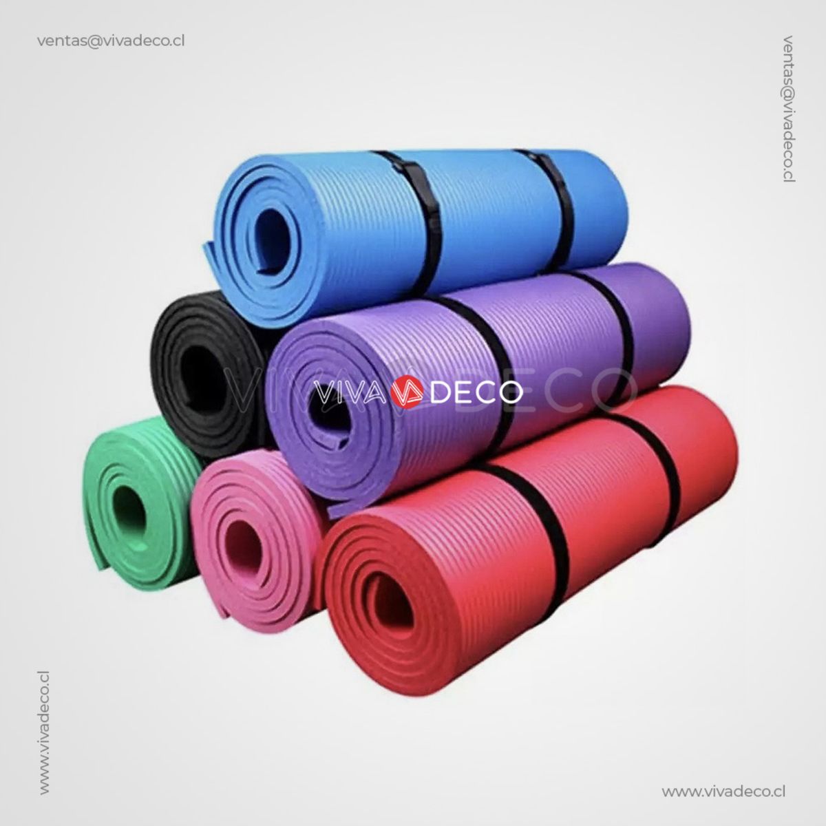 UNIVERSAL - Yoga Mat Pilates Nbr Fitness 10 MM + STRAP - NEGRO