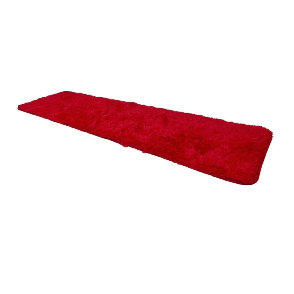ANGELES DEL HOGAR - Alfombra Peluda Pasillera Roja 200x55cm