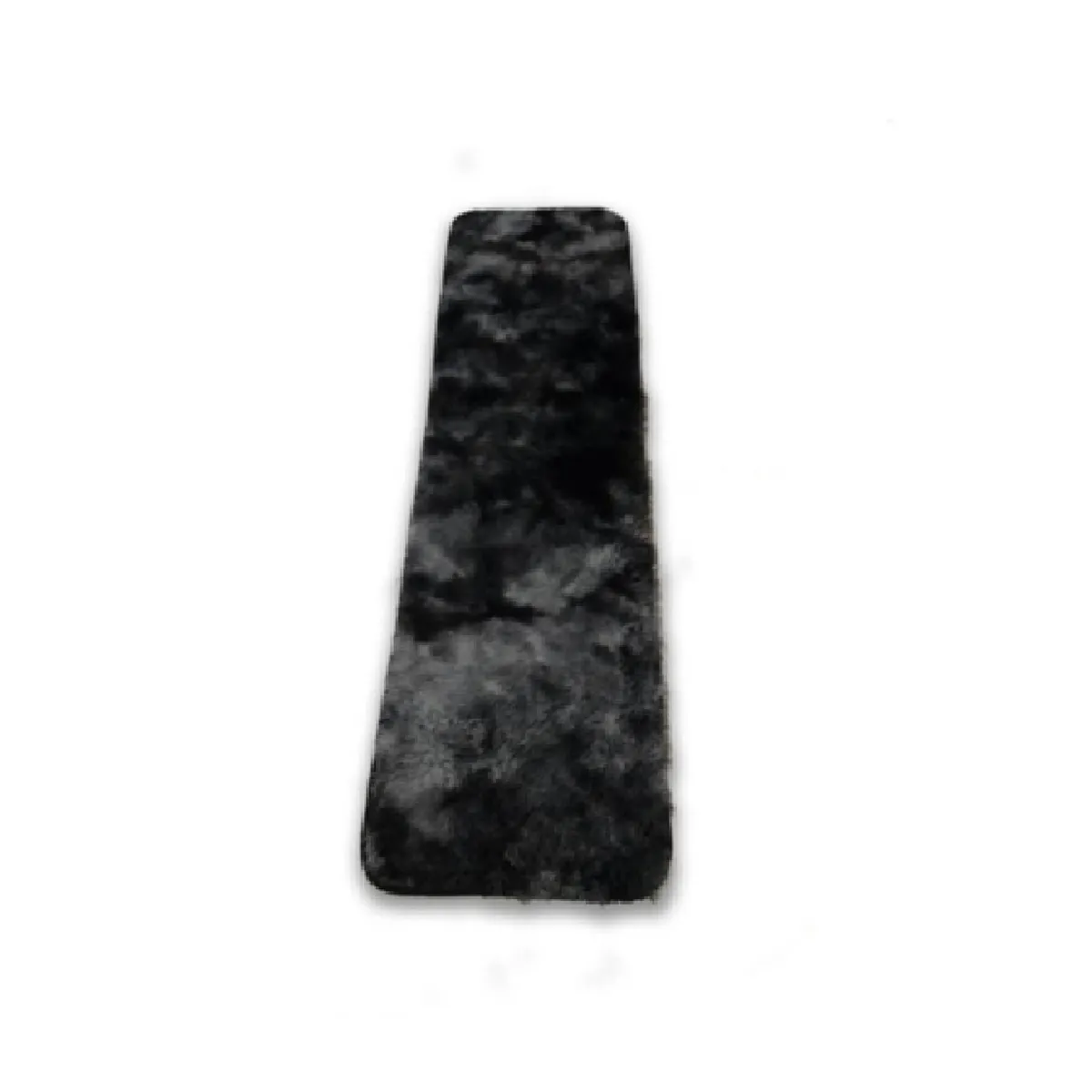 ANGELES DEL HOGAR - Alfombra Peluda Pasillera Negra Jaspeada 200x55cm