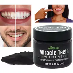 GENERICO - Pack 4 Blanqueador Dental Pasta Natural Carbon Miracle Teeth 20grs