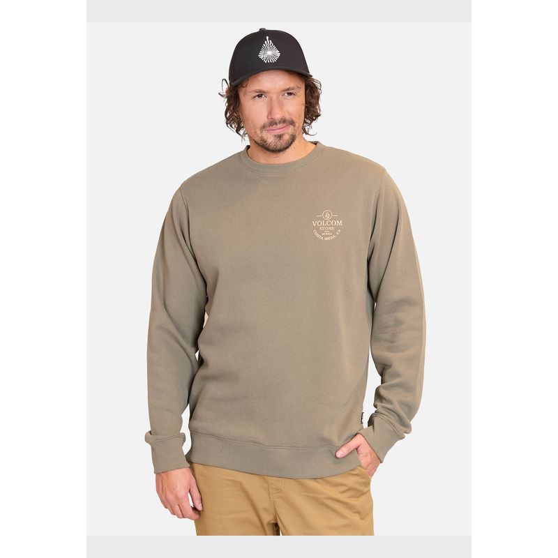 VOLCOM - Poleron CR Anchored Crew Verde Hombre Volcom.