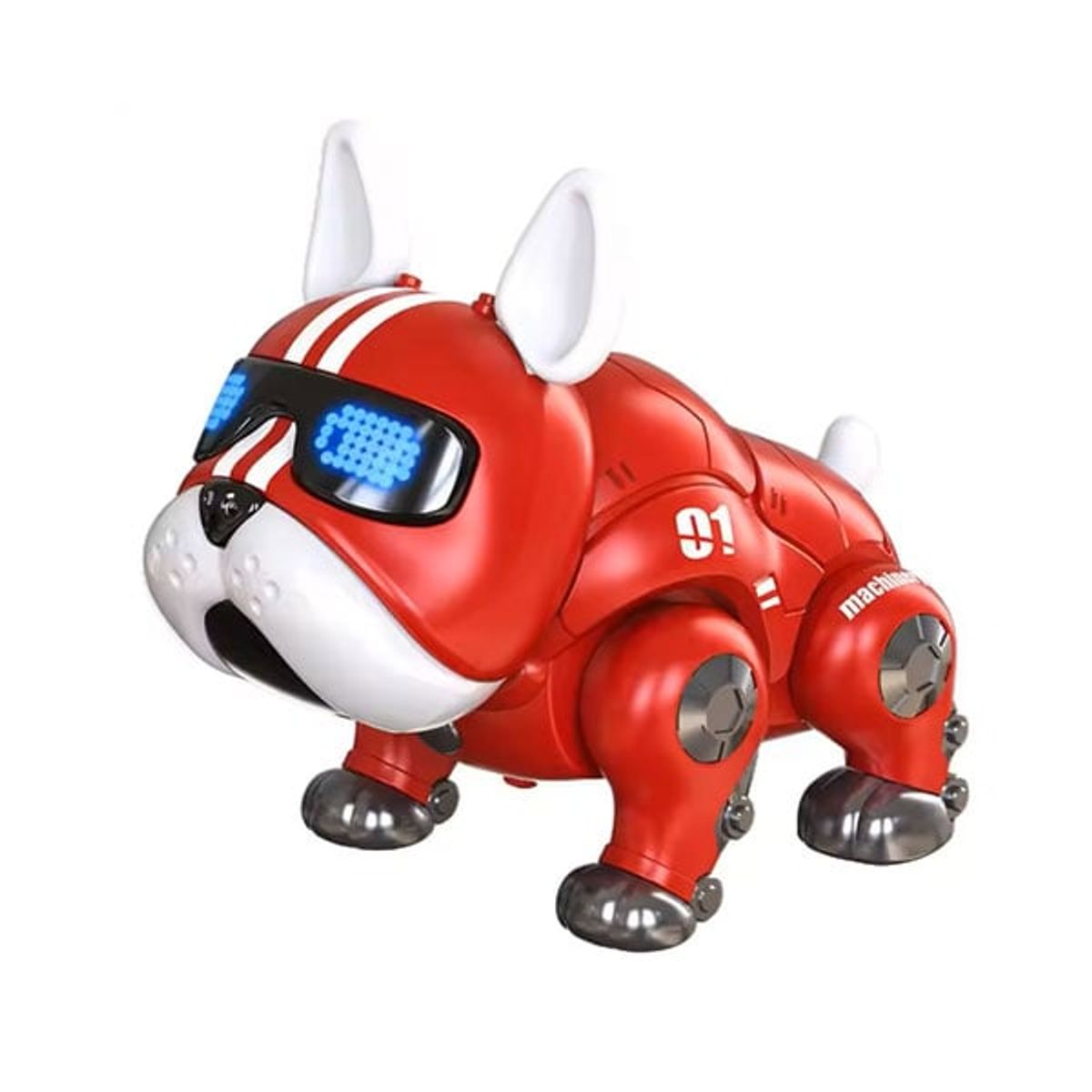 GENERICO - Robot Mascota Perrito Bulldog Frances Rojo