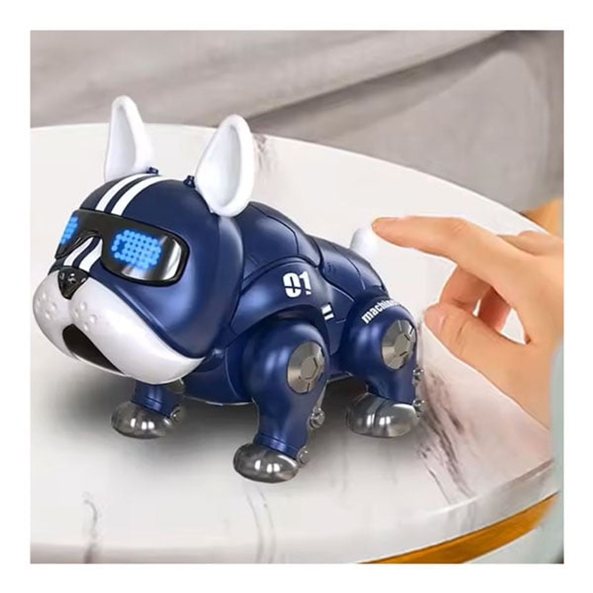 GENERICO - Robot Mascota Perrito Bulldog Frances Azul