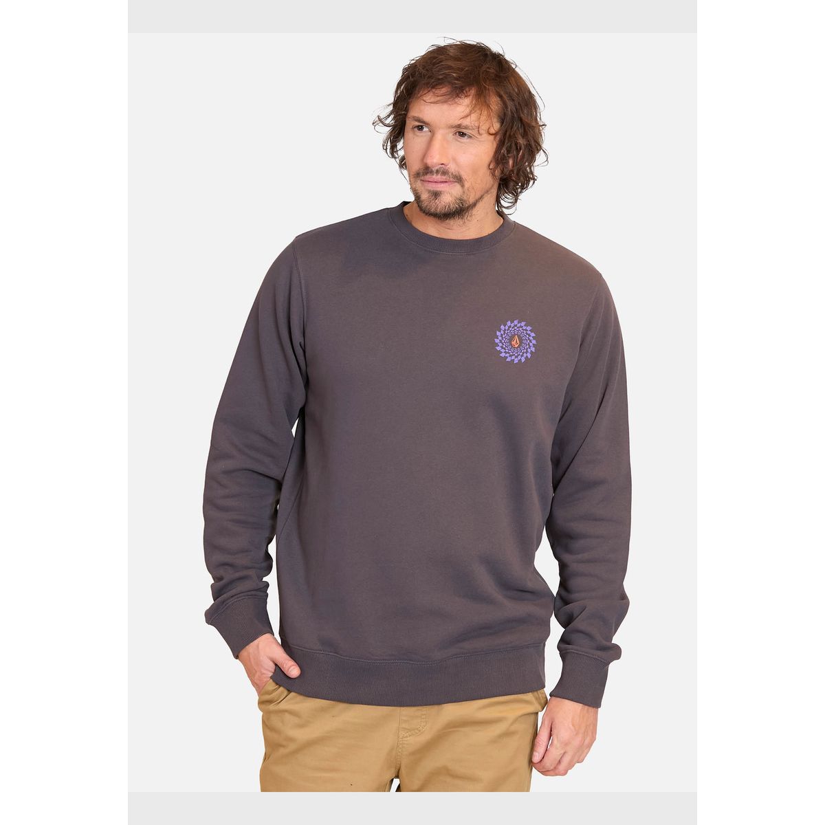 VOLCOM - Poleron CR Rabbit Hole Crew Gris Hombre Volcom
