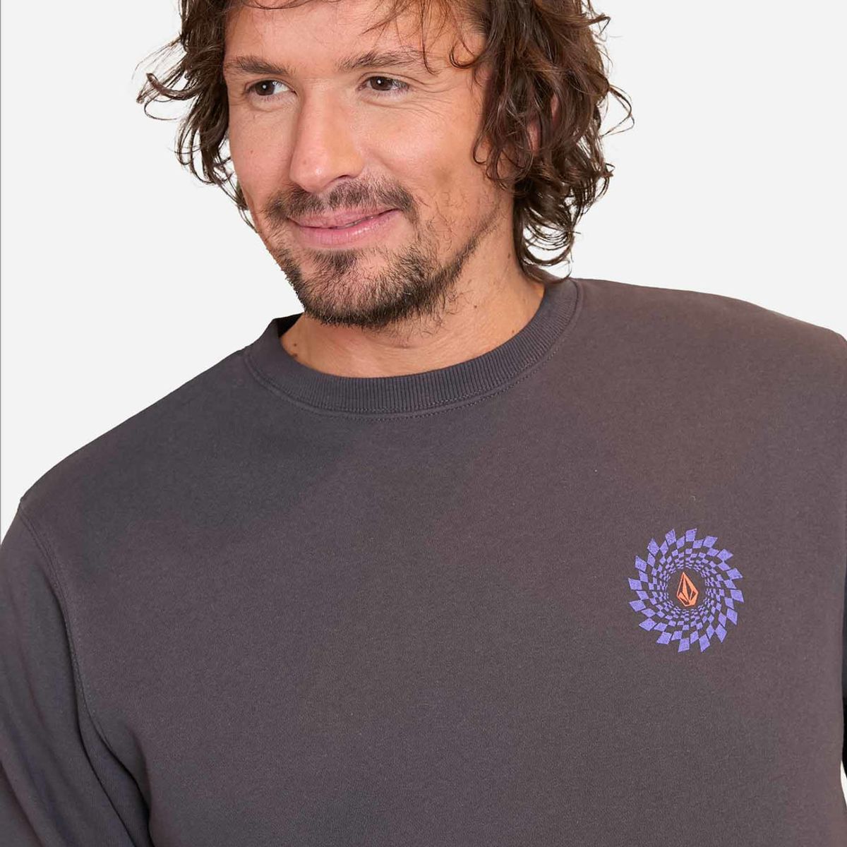 VOLCOM - Poleron CR Rabbit Hole Crew Gris Hombre Volcom