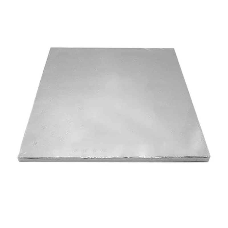 GENERICO - Plato Torta Cuadrado Plata 35cm 2mm