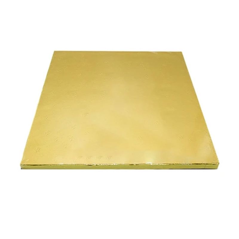 GENERICO - Plato Torta Cuadrado Oro 40cm 2mm