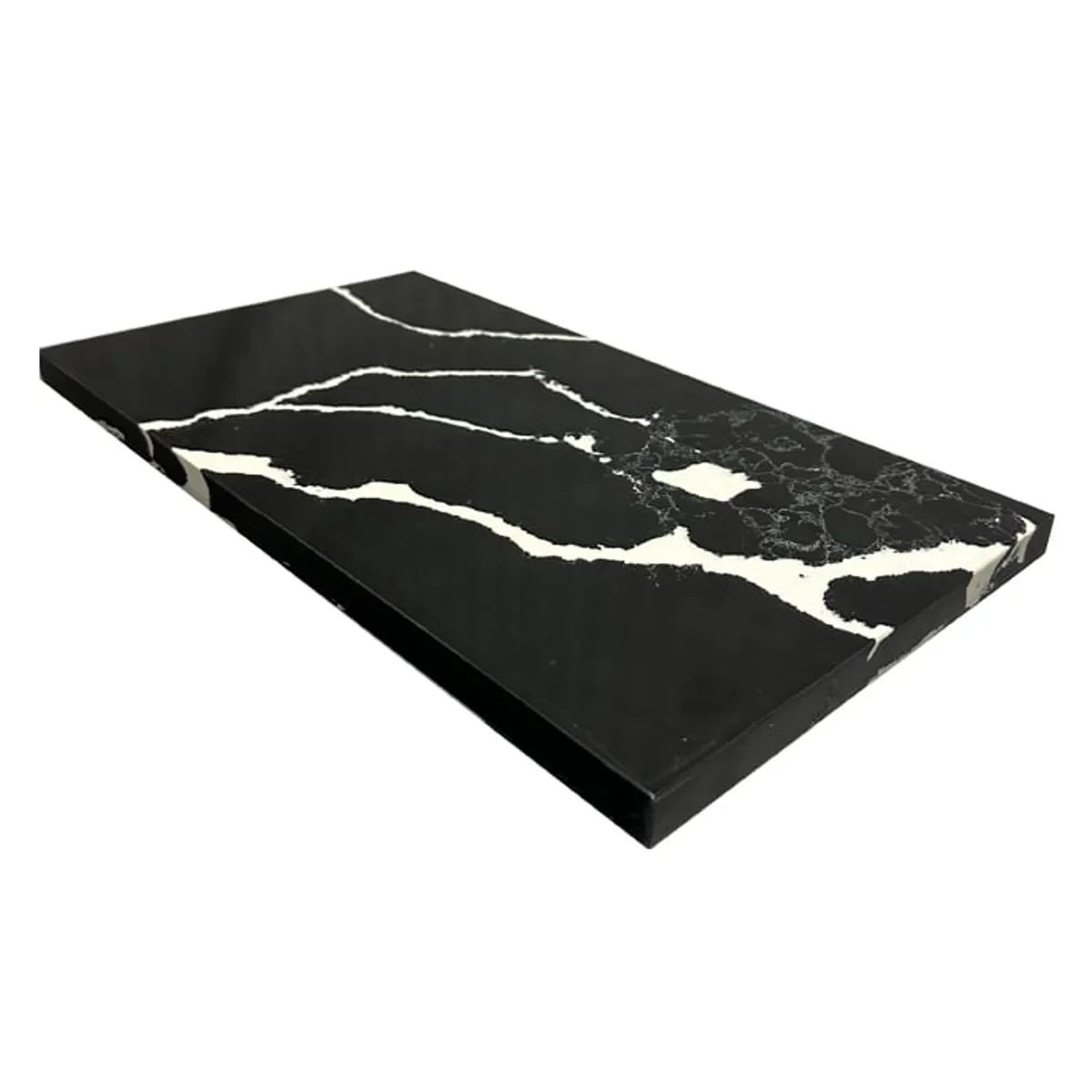BM BRUNO MARMOL - Tabla Aperitivo Cuarzo Negro Marquina 40x23 cm