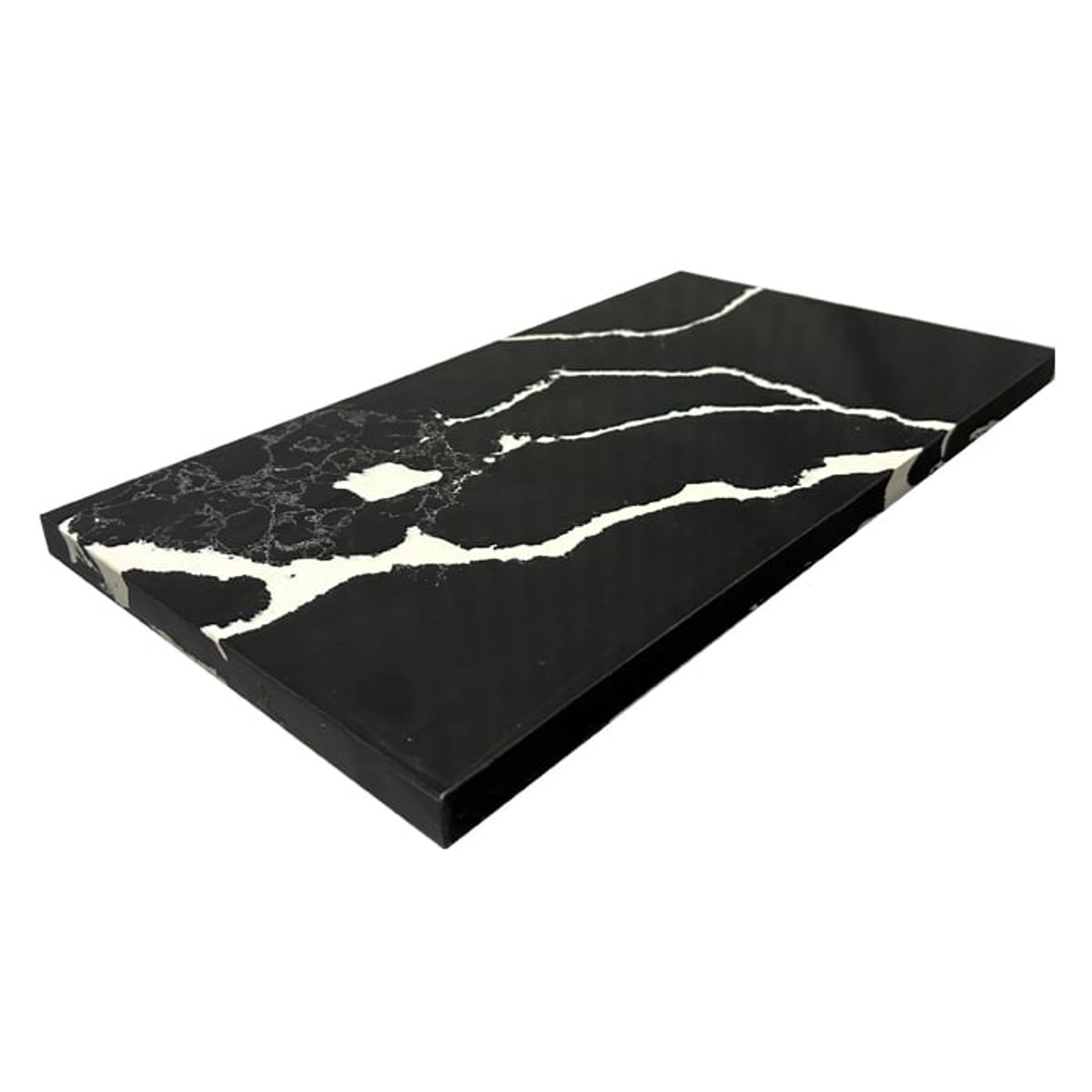 BM BRUNO MARMOL - Tabla Aperitivo Cuarzo Negro Marquina 40x23 cm
