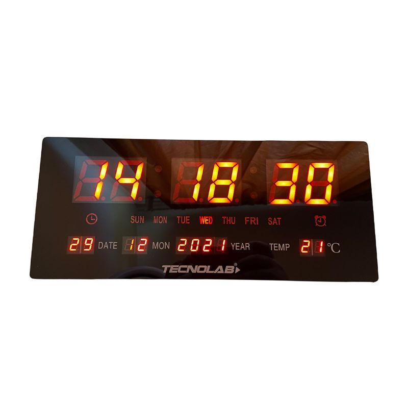 TECNOLAB - Reloj Digital Led Con Temperatura Y Calendario - SC