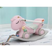 Corre-pasillo y Mecedor con barandas rosado