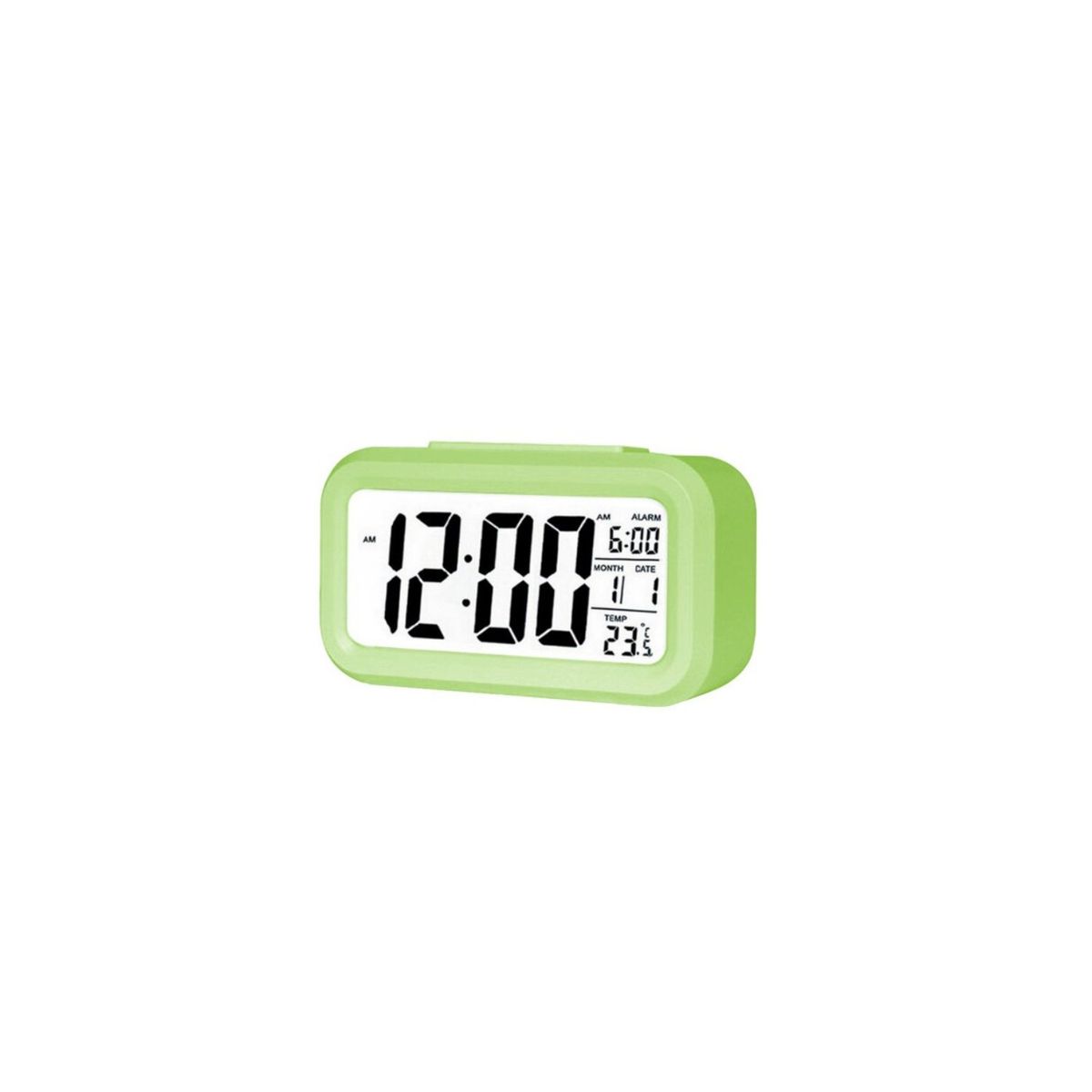 TECNOLAB - Reloj Despertador Pantalla Lcd Fecha Y Calendario Verde - SC