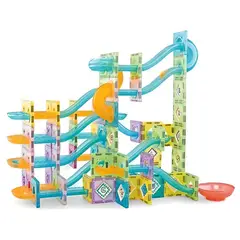 LINE - Juguete Pista Armable Lego Magnético de 160 Piezas Niño Niña
