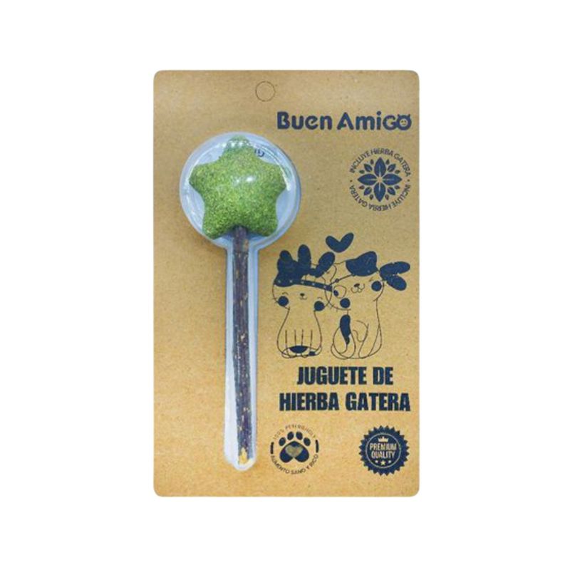 BUEN AMIGO - Juguete De Hierba Gatera Para Gatos Con Forma De Estrella