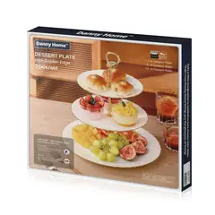 DANNY HOME - Set de Platos para Postre con Borde Dorado Danny Home™ - 3 Piezas